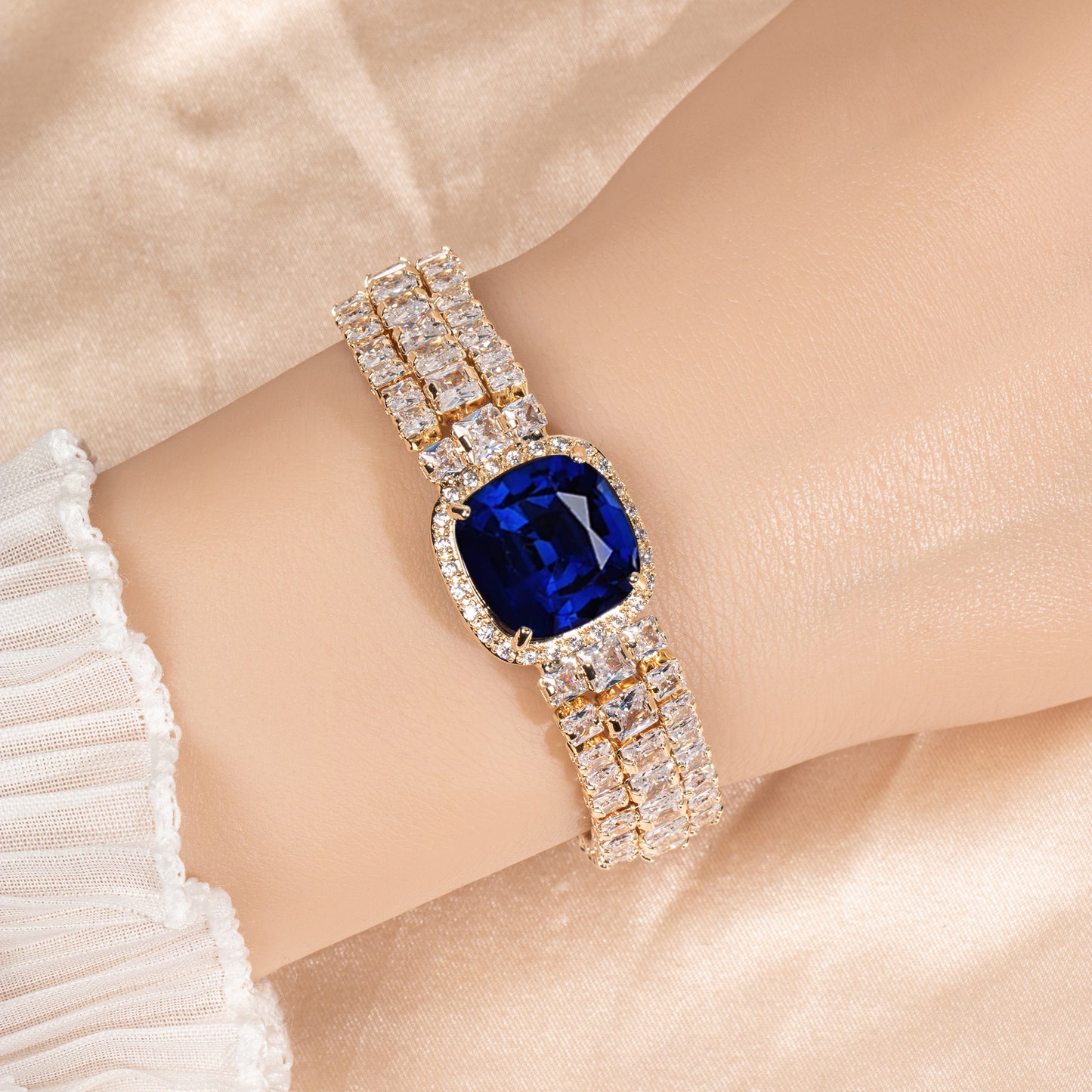 Cupchain Big Square Shaped AAA Cubic Zircon Daimond Bracelet Women Wholesale