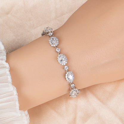 AAA Cubic Zircon Diamond Oval Shaped Endless Bracelet Women Hot Sale Luxury Jewelry
