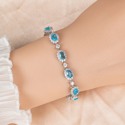 AAA Cubic Zircon Diamond Oval Shaped Endless Bracelet Women Hot Sale Luxury Jewelry