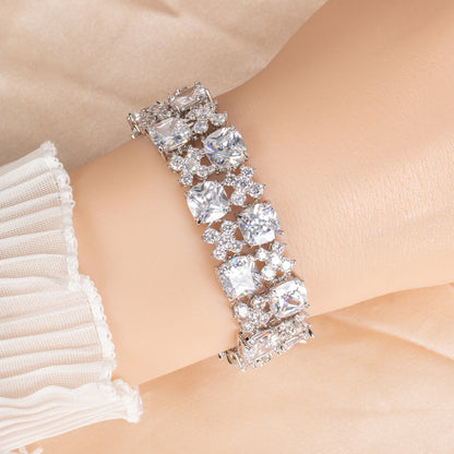 Cupchain Big Square Shaped AAA Cubic Zircon Daimond Bracelet Women Wholesale