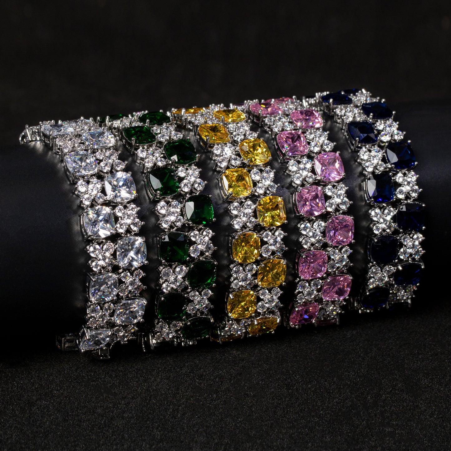Cupchain Big Square Shaped AAA Cubic Zircon Daimond Bracelet Women Wholesale