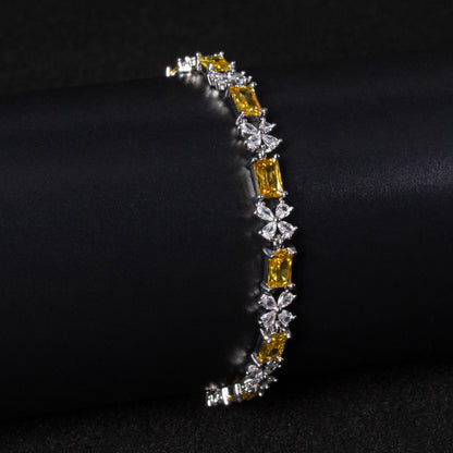 Multi Colored Flower Rectangle Thin Bracelet Wholesale Women Hot Sale Fine Jewelry