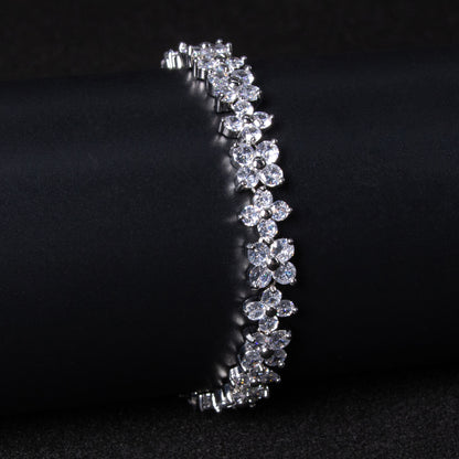 Hot Sale 2026 Multi Colored AAA Cubic Zircon Diamond Flower Shaped Endless Bracelets Women