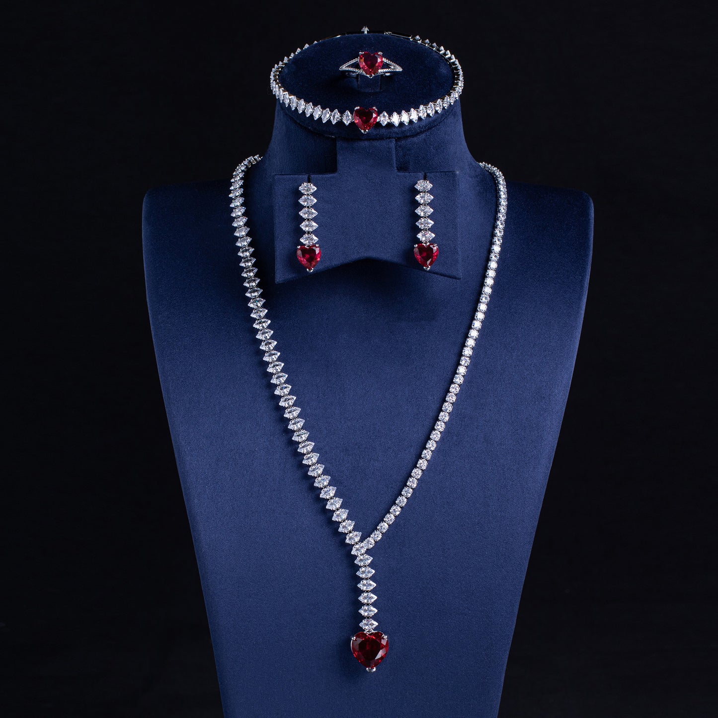 Cupchain Dangling Heart Charms Simple Jewelry Sets For Women Wholesale Sparkly Jewelry