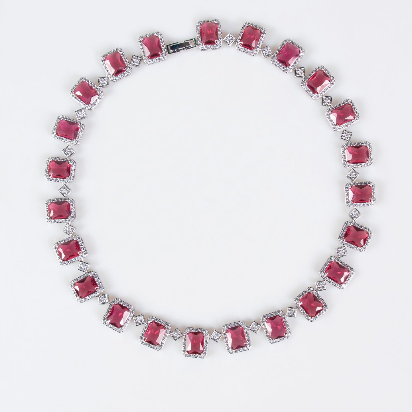 Rectangle Shaped Endless Multi Color Necklace Bracelet Earrings Ring 4pcs Jewelry Sets