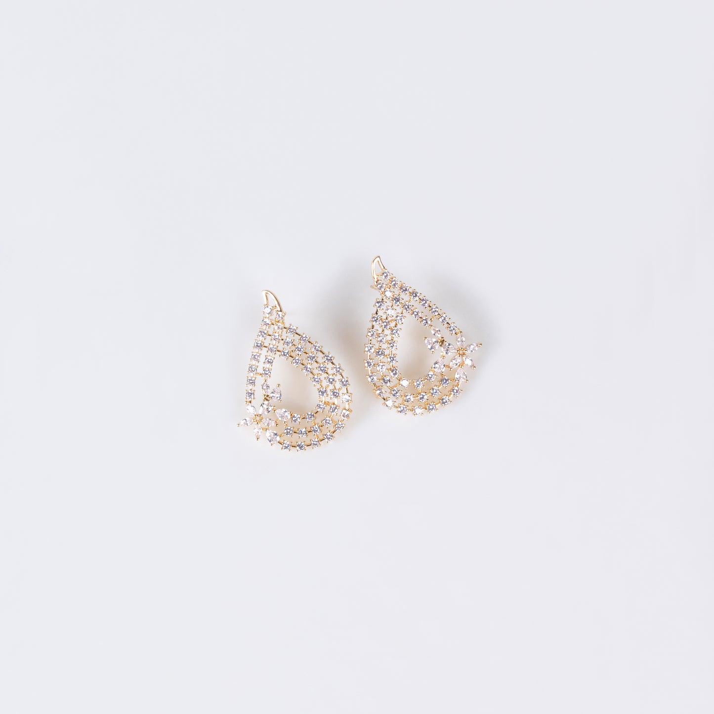 Simple Gold Plated Linked Chain With Charm Pendant Dangling Necklace Earrings Sets Wholesale