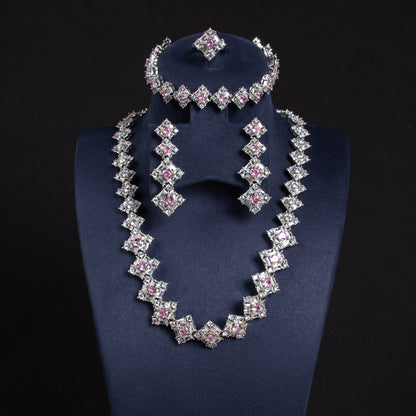 Rectangle WIth AAA Qulity Cubic Zircon Diamond Endless Multi Color Sets For Womn