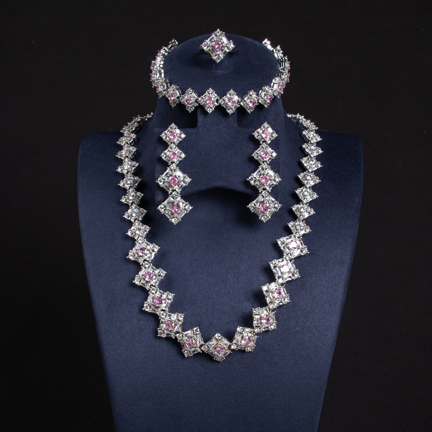 Rectangle WIth AAA Qulity Cubic Zircon Diamond Endless Multi Color Sets For Womn