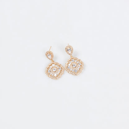 2pcs Copper with Zirconia Earrings & Necklace Jewelry Set