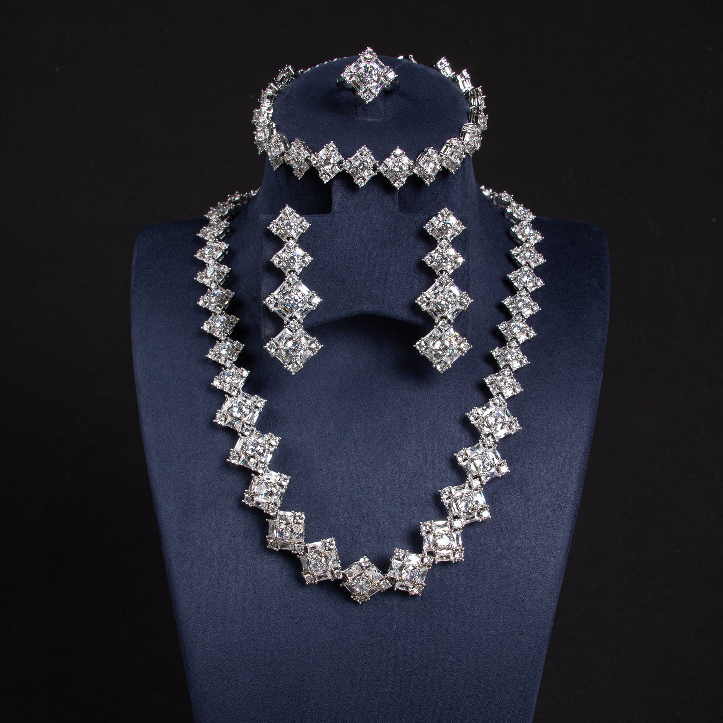 Rectangle WIth AAA Qulity Cubic Zircon Diamond Endless Multi Color Sets For Womn