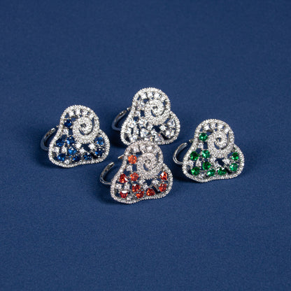 4pcs Copper with Zirconia Earrings & Necklace Jewelry Set