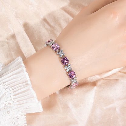 Hot Sale AAA Cubic Zircon Diamond Square Shaped Endless Bracelets Women Wholesale