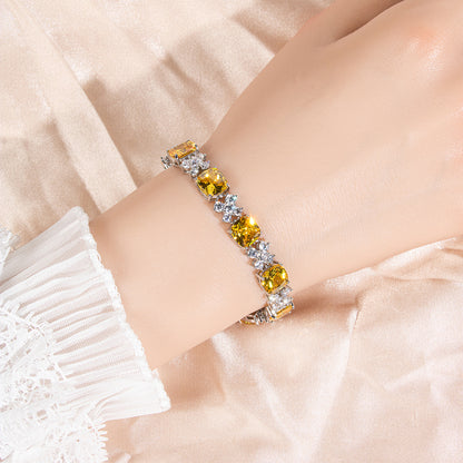 Hot Sale AAA Cubic Zircon Diamond Square Shaped Endless Bracelets Women Wholesale