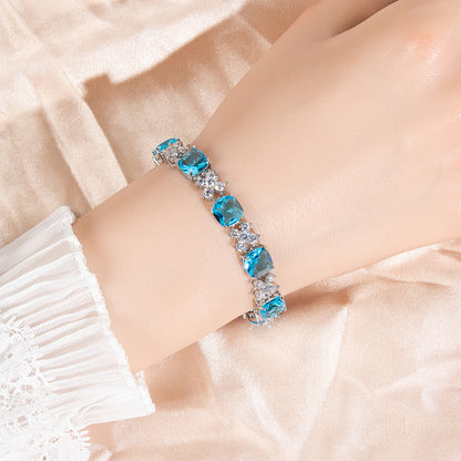 Hot Sale AAA Cubic Zircon Diamond Square Shaped Endless Bracelets Women Wholesale