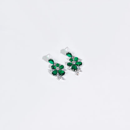 4pcs Copper with Zirconia Earrings & Necklace Jewelry Set