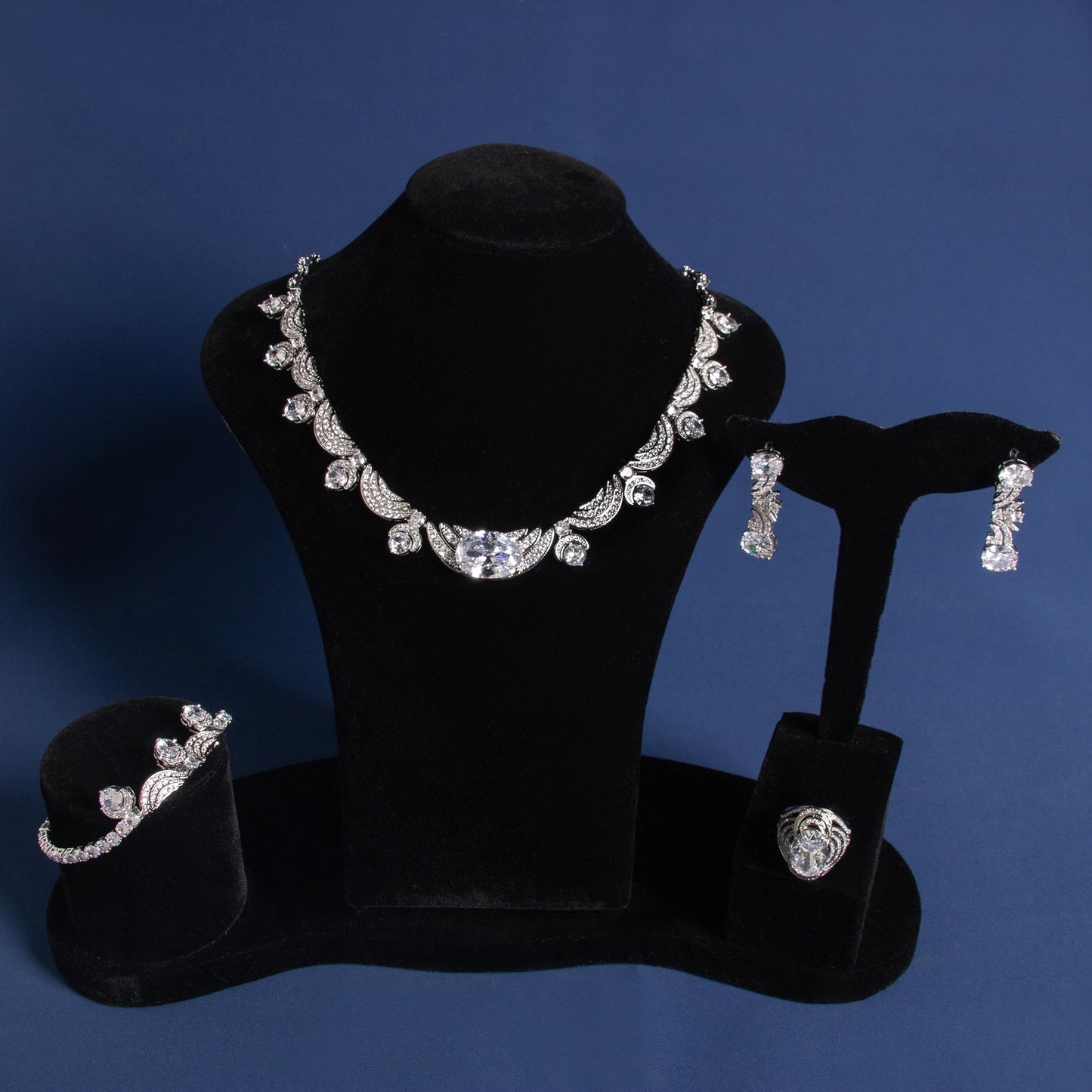 2026 Hot Sale Wholesale Brass Cubic Zircon Diamond Jewelry Sets For Women Multi Color