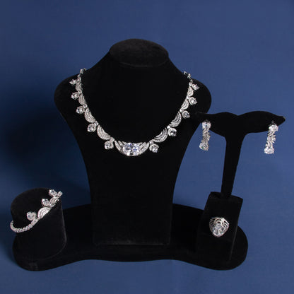 2026 Hot Sale Wholesale Brass Cubic Zircon Diamond Jewelry Sets For Women Multi Color