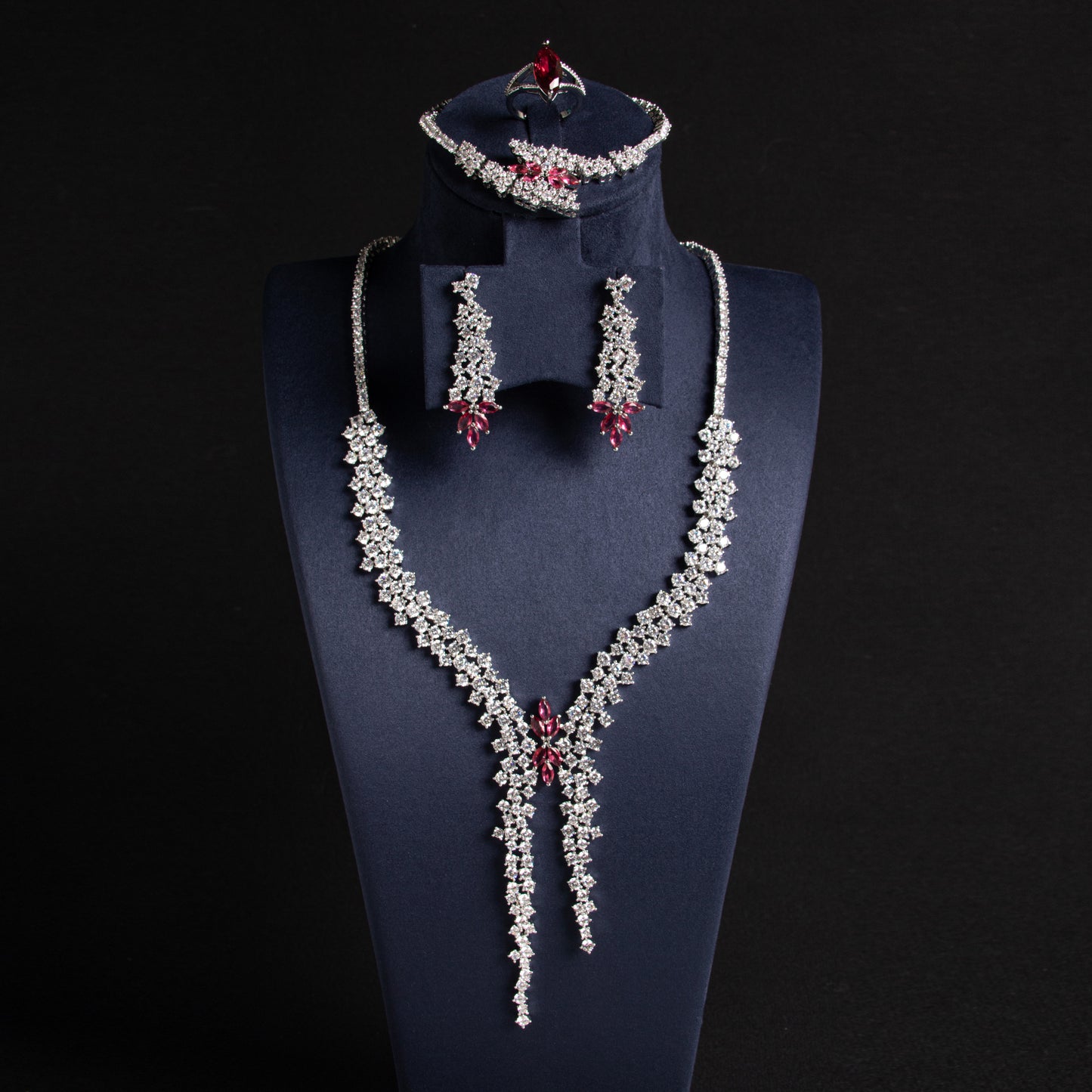 Gorgeous Leaf Shaped AAA Cubic Zircon Diamond Jewelry Sets For Women Wholesale Hot Sale