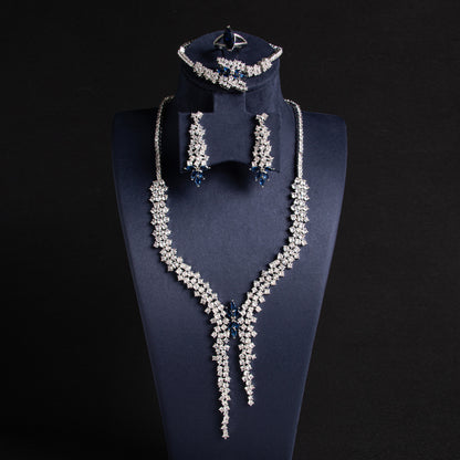 Gorgeous Leaf Shaped AAA Cubic Zircon Diamond Jewelry Sets For Women Wholesale Hot Sale