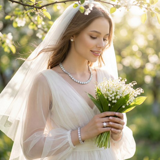 Simple Endless Crystal White Diamond AAA Cubic Zirconia Diamond Jewelry Sets For Women Wholesale