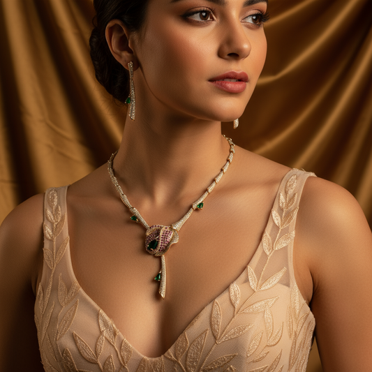 Elegant Rose Flower Shaped Jewelry Set Including Earrings And Necklace Suitable For Women Festivals Parties Fashion Jewelry Set