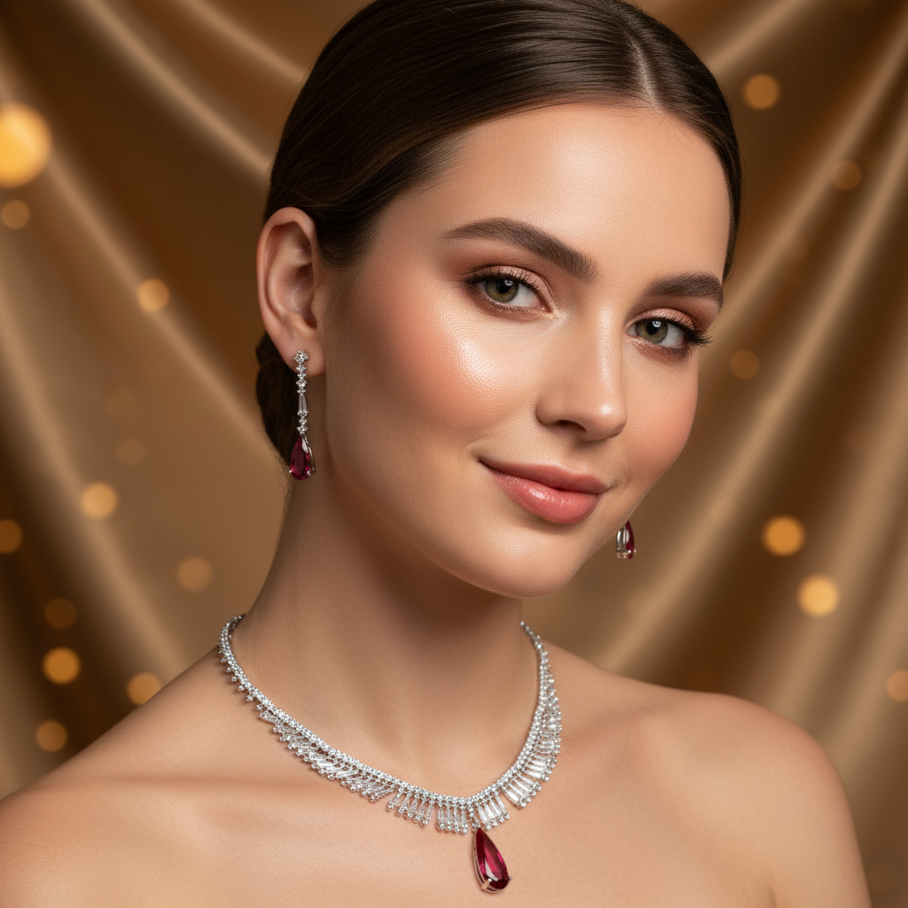 Special Wings Shaped AAA CZ Brass Material Crystal Diamond Necklace Charm Dangling Earrings Set For Women Party Jewelries Accessories