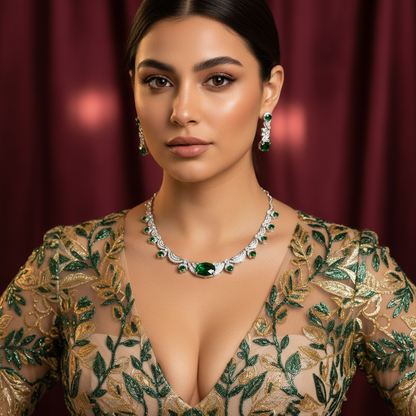 AAA CZ Diamond Vintage Retro Jewelry Set For Bridal Party Gift