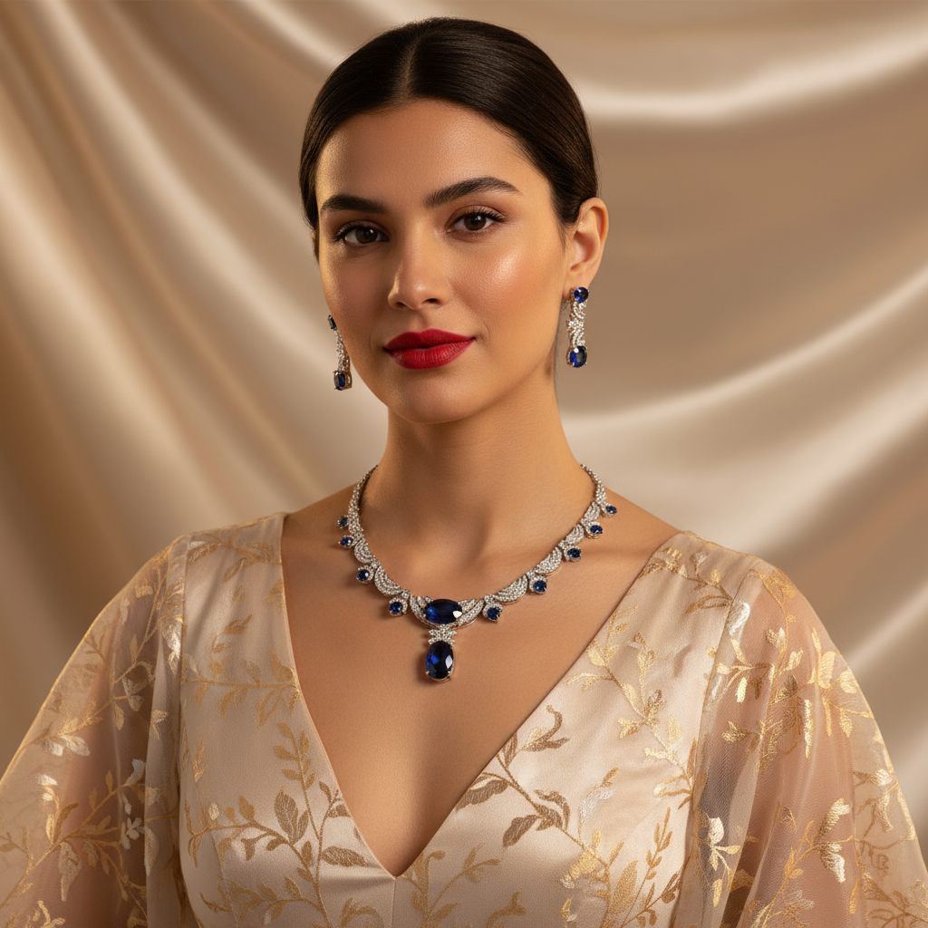AAA CZ Diamond Vintage Retro Jewelry Set For Bridal Party Gift