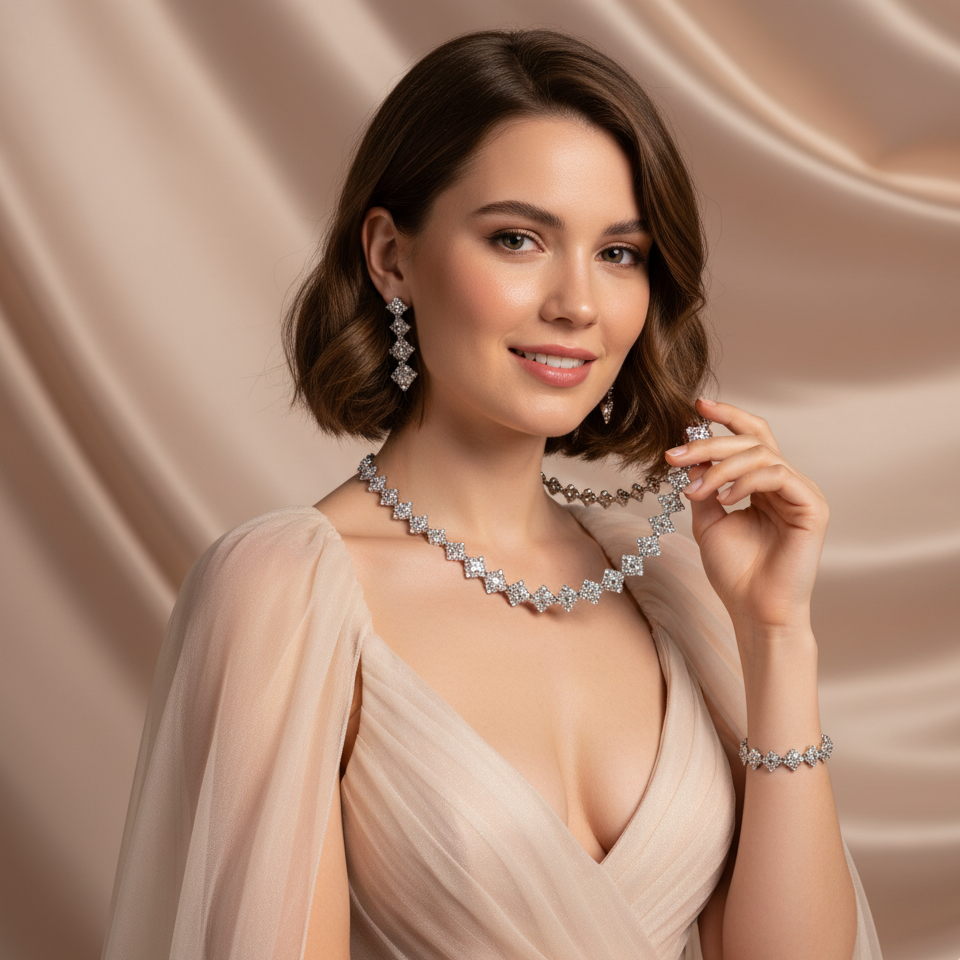 Rectangle WIth AAA Qulity Cubic Zircon Diamond Endless Multi Color Sets For Womn