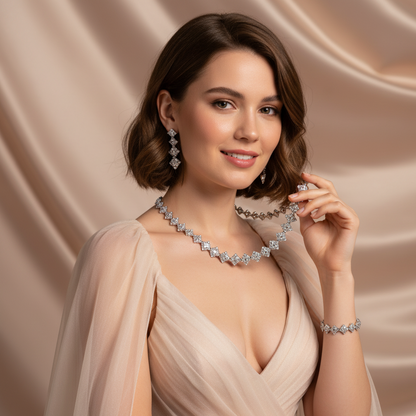 Rectangle WIth AAA Qulity Cubic Zircon Diamond Endless Multi Color Sets For Womn