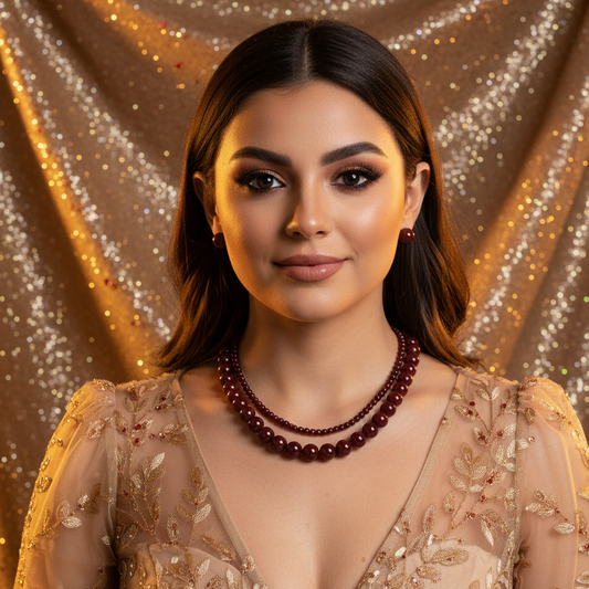 Hot Sale Women's Jewelry Set Handmade Beaded Multi Layer Necklace Round Earrings Vintage Jewelry Accessories