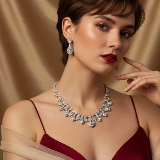 Luxury Wholesale Dangling Charms Color AAA Zircon Vintage Jewelry Sets Women
