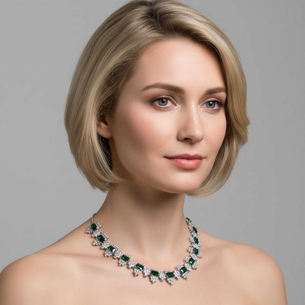 Vivid Red Zircon & Copper Statement Necklace with Intricate Square Setting