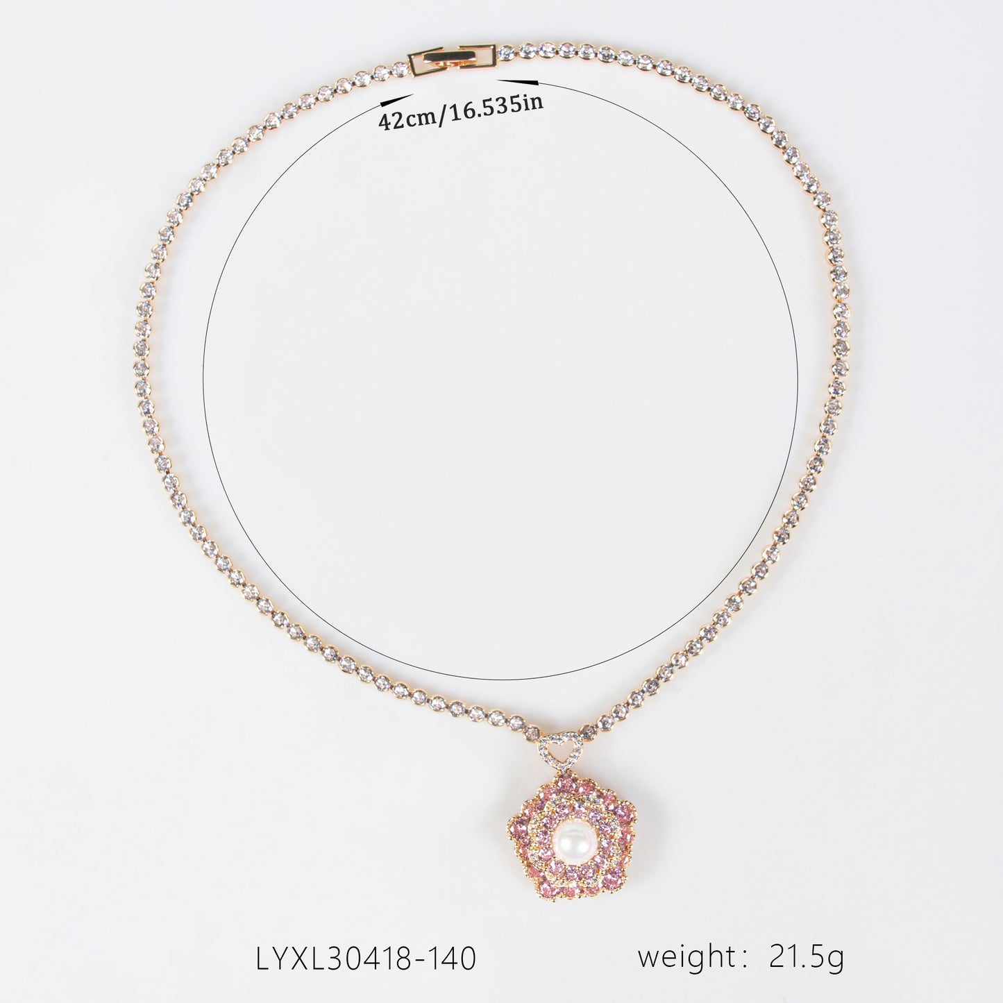 Copper with Zirconia Necklace