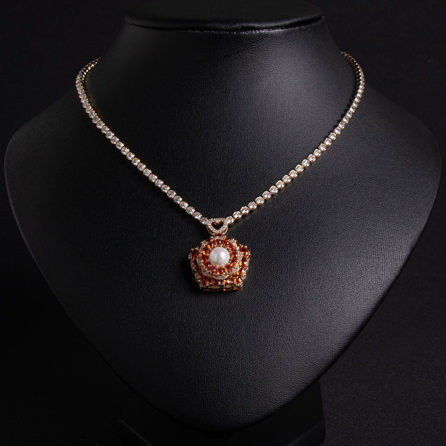 Copper with Zirconia Necklace
