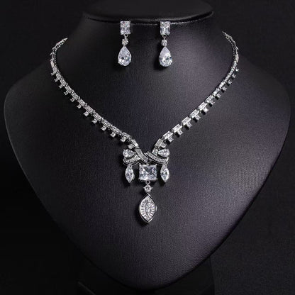 Retro Indian Style AAA Cubic ZIrconia Pendant Bridal Jewelry Sets Women Wholesale Hot Sale